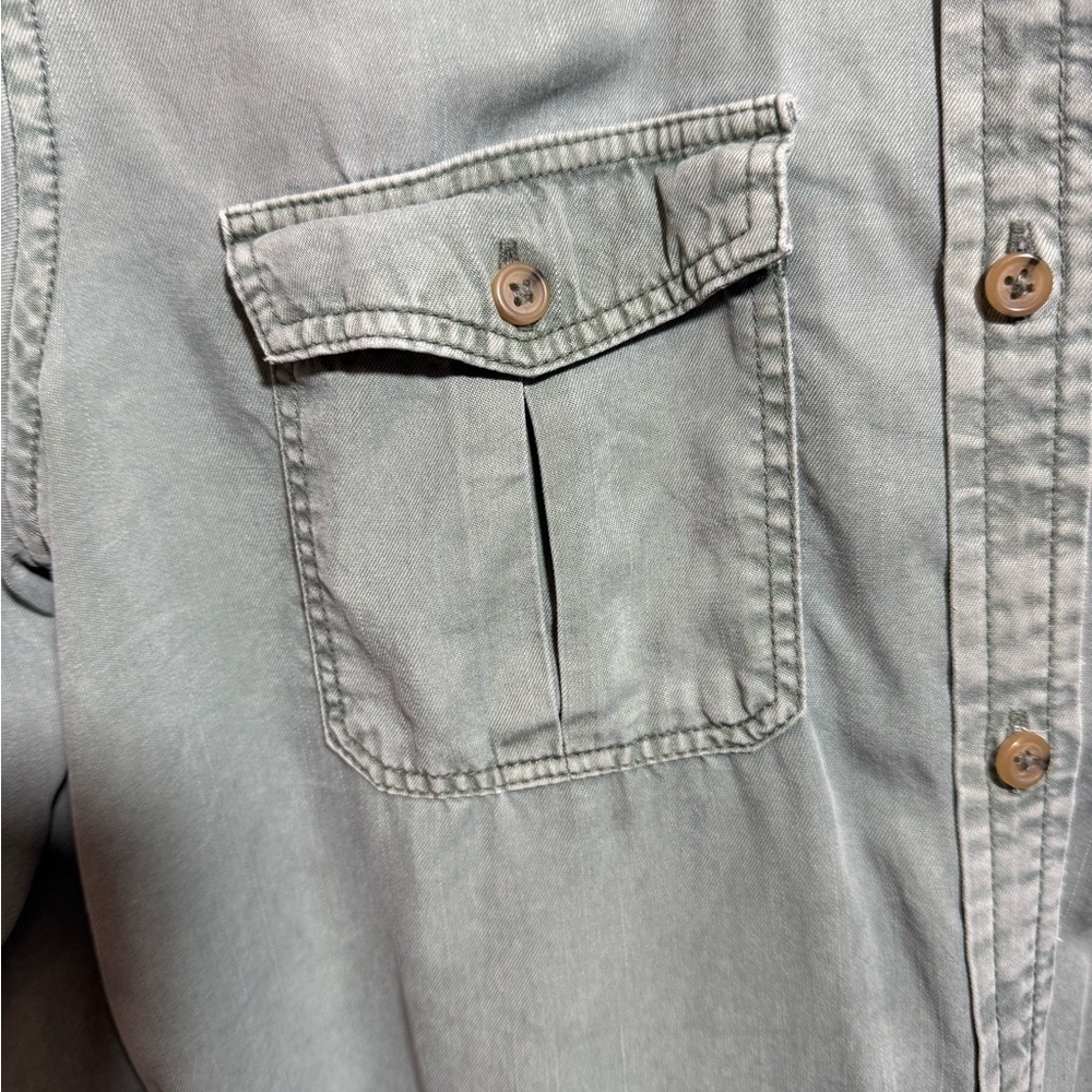 American Eagle Utility Shirt Dress in Size Medium Sage - Picture 2 of 4